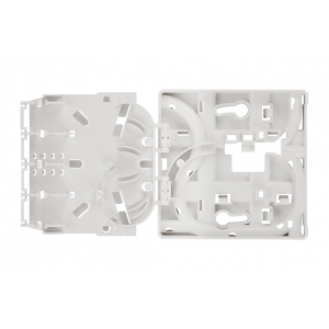 DIN-rail socket box for 4 SC adapters, white 